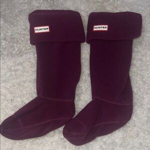 Hunter Women's Deep Purple/Burgundy Premium Fleece Long Boot Socks